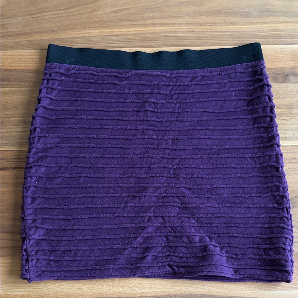 Forever 21 Purple Ribbed Mini Skirt small